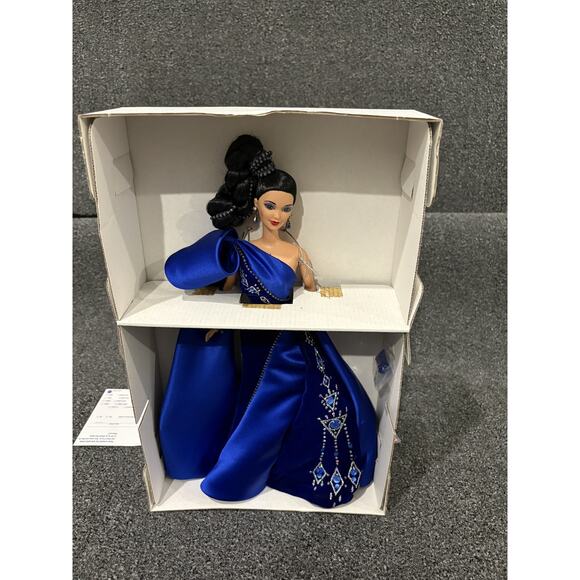 Vintage Barbie Sapphire Splendor Doll Bob Mackie Jewel Essence 1999 In Box COA